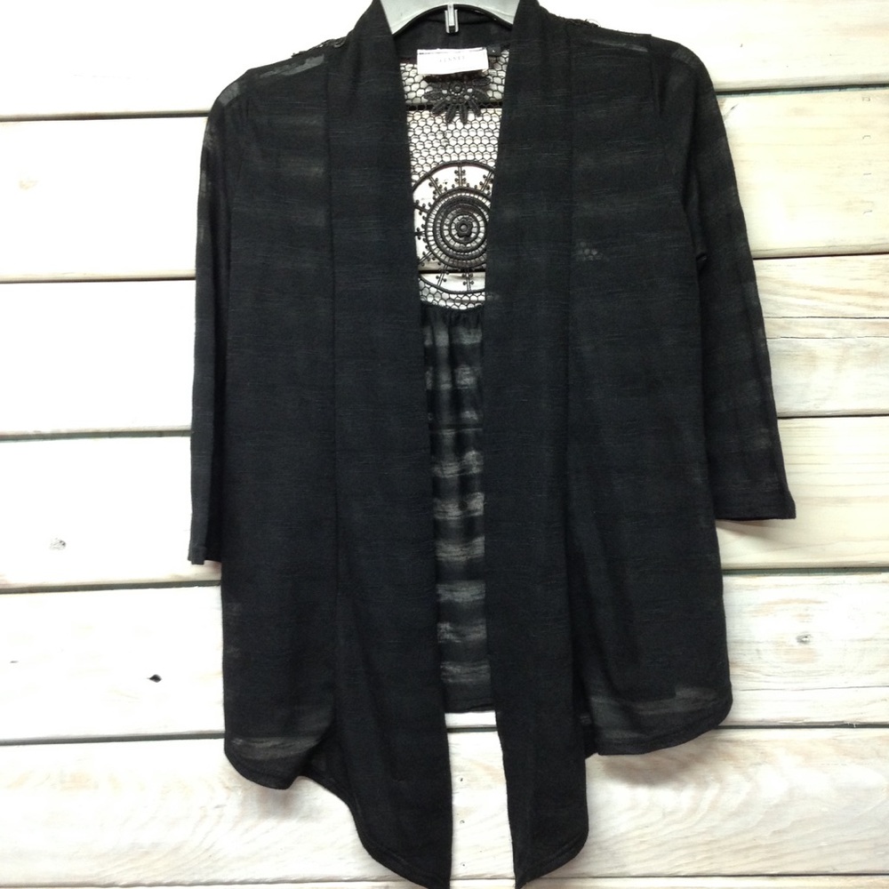Black Open-Front Women’s Cardigan Sweater